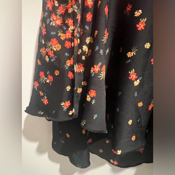 INTIMATELY FREE PEOPLE Black/Red Floral Spaghetti Strap Ruffle Top - Picture 7 of 10